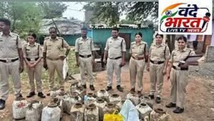 6.5 लीटर हाथ भट्टी मदिरा और 720 किलो ग्राम महुआ लाहन बरामद,73300 रुपए की सामग्री जब्त