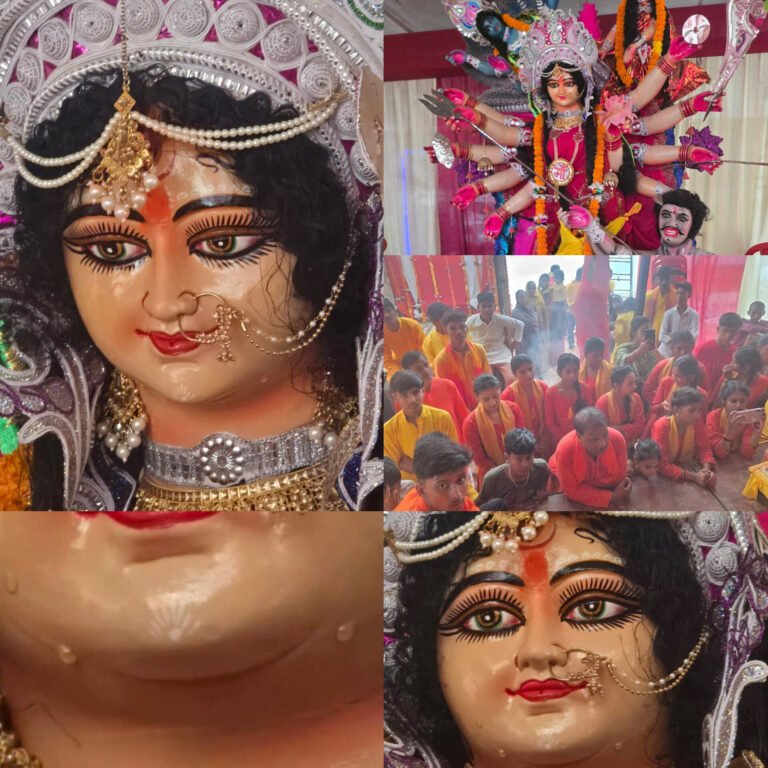 माहुल में मां दुर्गा की प्रतिमा की आंखों से आंसू जैसे निशान दिखने का दावा, भावुक हुए श्रद्धालु