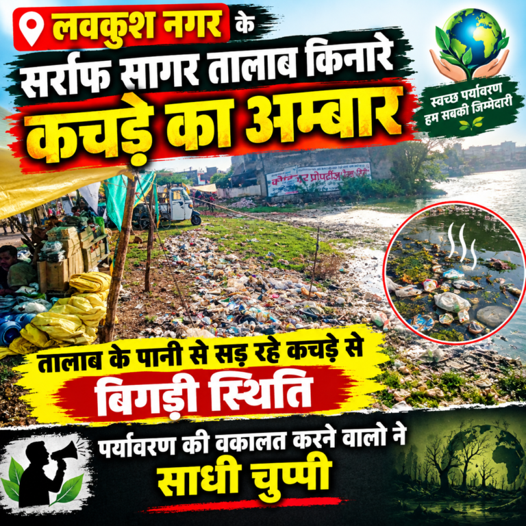 सारर्फ सागर तालाब किनारे लगा कचरे का अम्बार