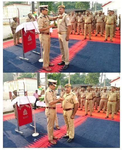 पुलिस अधीक्षक बस्ती द्वारा 02 मुख्य आरक्षीगण को समानित